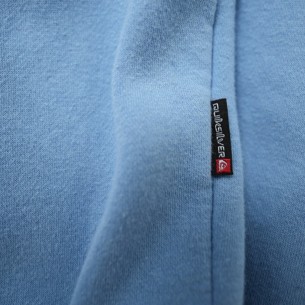 Quiksilver Sweatshirt Men Sky Blue Crewneck Logo Casual Pullover Soft Small - Picture 9 of 9